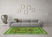 Machine Washable Persian Green Traditional Area Rugs in a Living Room,, wshtr2884grn