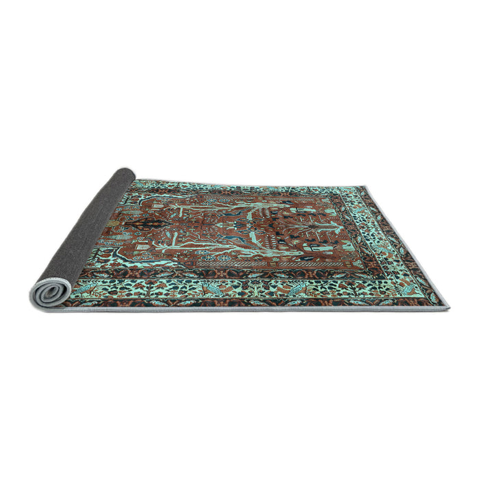Sideview of Persian Light Blue Traditional Rug, tr2884lblu