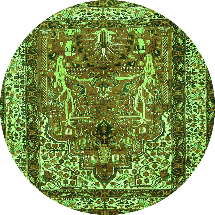 Square Persian Green Traditional Rug, tr2884grn