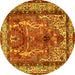 Round Persian Yellow Traditional Rug, tr2884yw