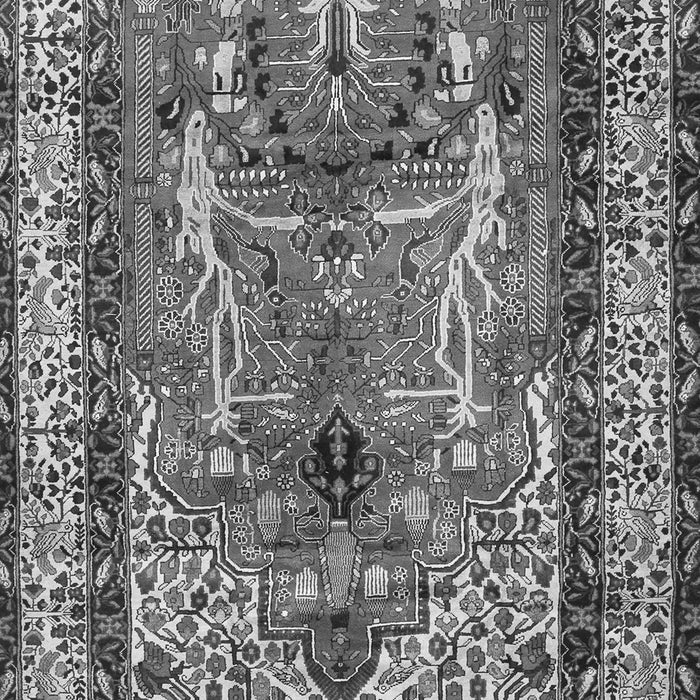 Serging Thickness of Machine Washable Persian Gray Traditional Rug, wshtr2884gry