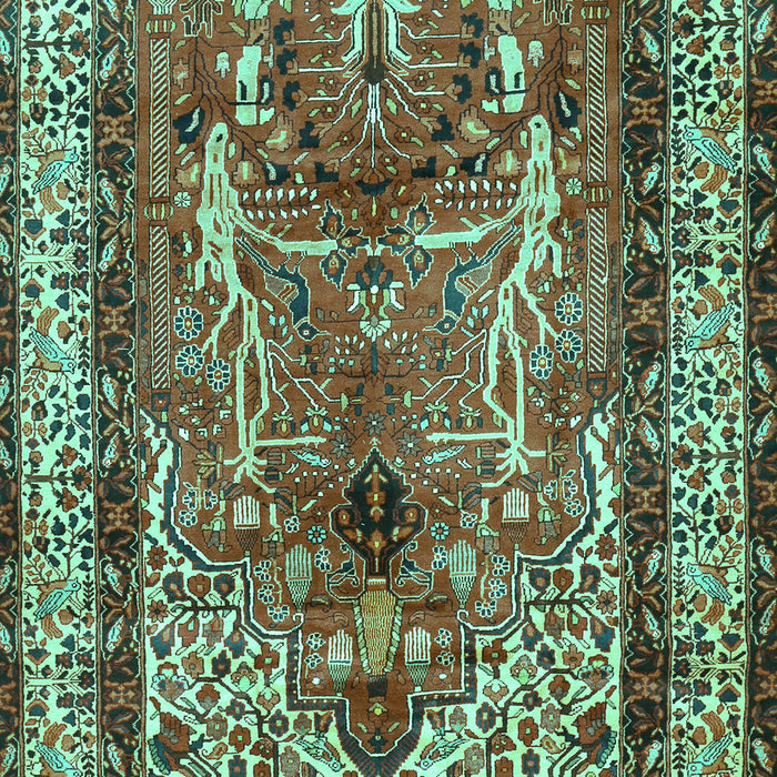 Machine Washable Persian Turquoise Traditional Area Rugs, wshtr2884turq