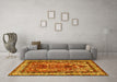 Machine Washable Persian Yellow Traditional Rug in a Living Room, wshtr2884yw