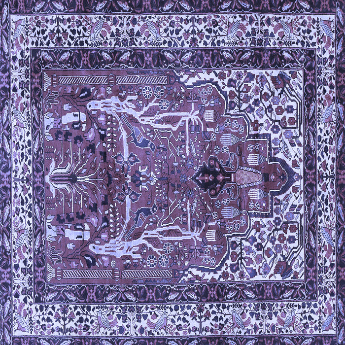 Square Machine Washable Persian Blue Traditional Rug, wshtr2884blu