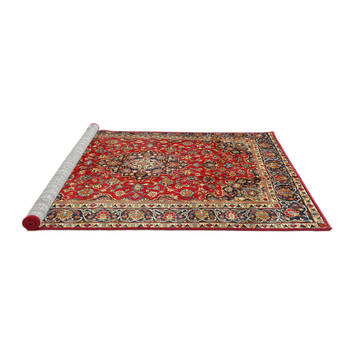 Sideview of Machine Washable Traditional Tomato Red Rug, wshtr2885