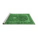 Sideview of Machine Washable Persian Emerald Green Traditional Area Rugs, wshtr2885emgrn