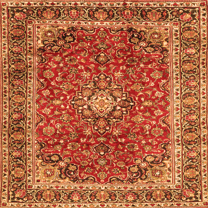 Serging Thickness of Persian Orange Traditional Rug, tr2885org