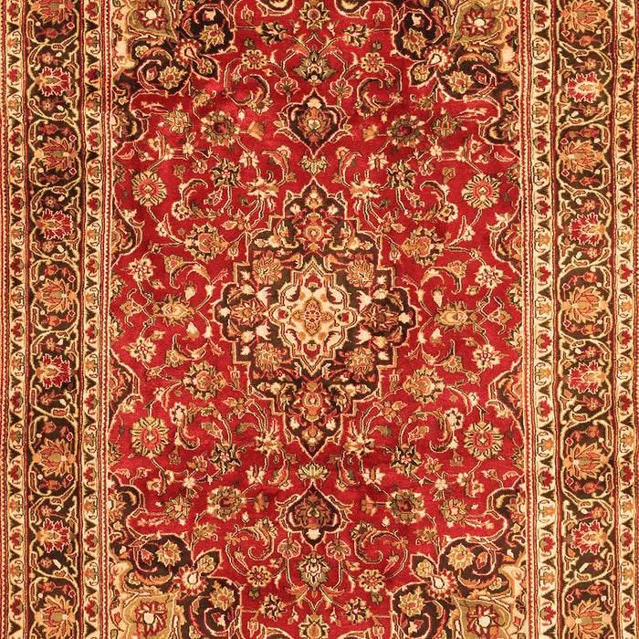 Serging Thickness of Machine Washable Persian Orange Traditional Area Rugs, wshtr2885org