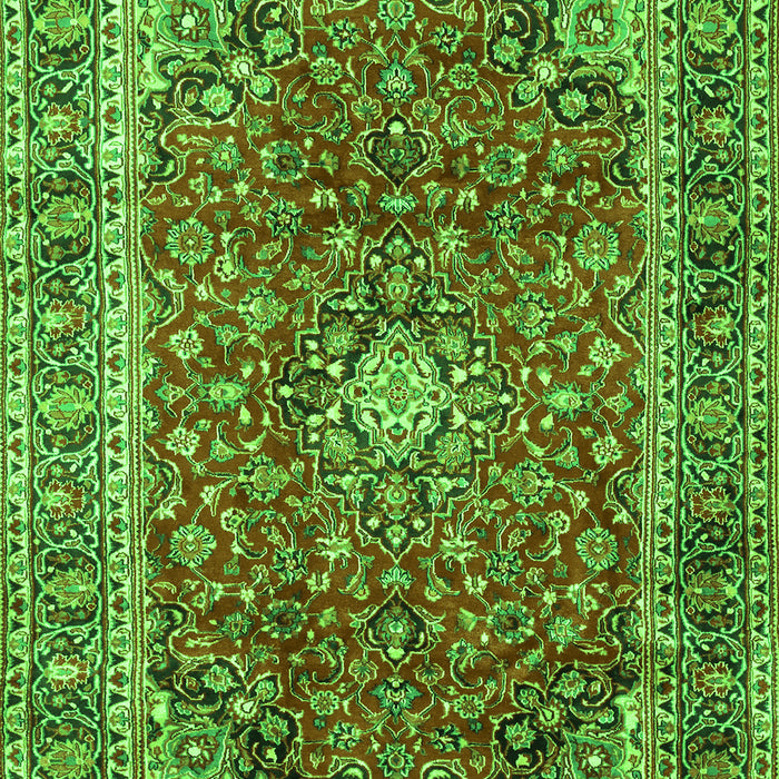 Serging Thickness of Machine Washable Persian Green Traditional Area Rugs, wshtr2885grn