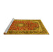 Sideview of Machine Washable Persian Yellow Traditional Rug, wshtr2885yw