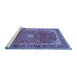 Sideview of Machine Washable Persian Blue Traditional Rug, wshtr2885blu