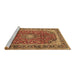 Sideview of Machine Washable Persian Brown Traditional Rug, wshtr2885brn