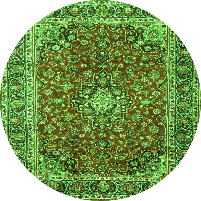 Machine Washable Persian Green Traditional Area Rugs, wshtr2885grn