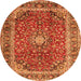 Square Persian Orange Traditional Rug, tr2885org