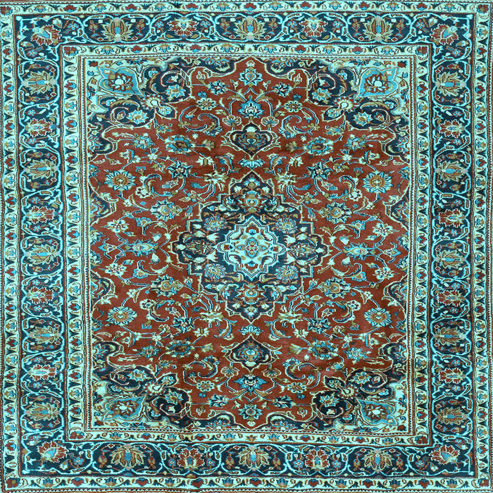 Square Machine Washable Persian Light Blue Traditional Rug, wshtr2885lblu
