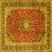 Square Persian Yellow Traditional Rug, tr2885yw