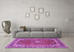 Machine Washable Persian Purple Traditional Area Rugs in a Living Room, wshtr2885pur