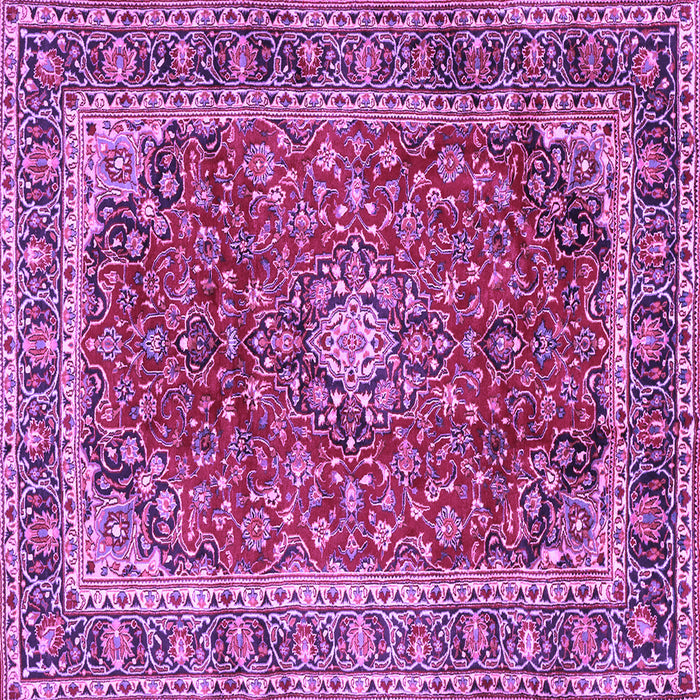 Square Machine Washable Persian Purple Traditional Area Rugs, wshtr2885pur