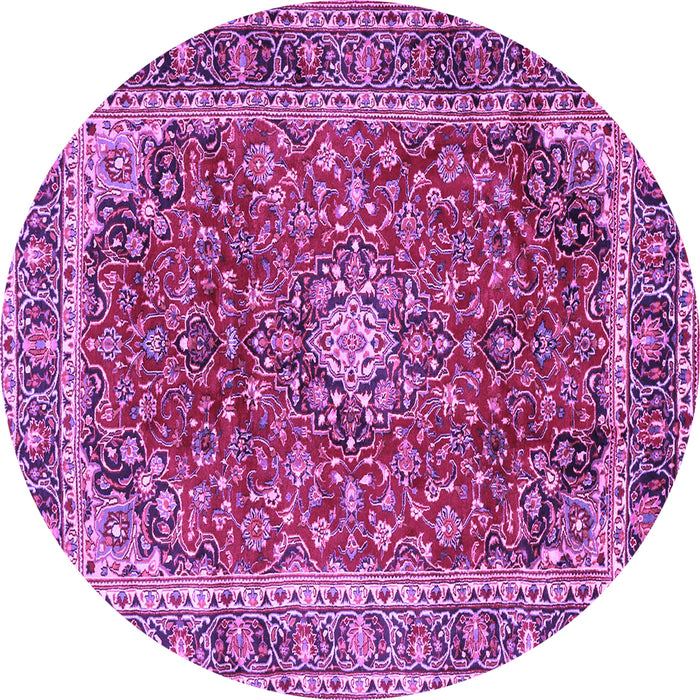 Round Persian Purple Traditional Rug, tr2885pur