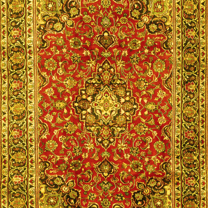 Machine Washable Persian Yellow Traditional Rug, wshtr2885yw