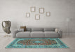 Machine Washable Persian Light Blue Traditional Rug in a Living Room, wshtr2885lblu