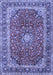 Machine Washable Persian Blue Traditional Rug, wshtr2885blu