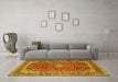 Machine Washable Persian Yellow Traditional Rug in a Living Room, wshtr2885yw