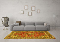 Machine Washable Persian Yellow Traditional Rug, wshtr2885yw