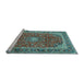 Sideview of Machine Washable Persian Light Blue Traditional Rug, wshtr2885lblu