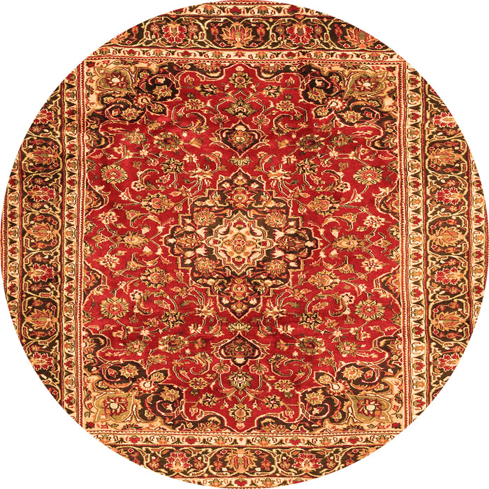 Machine Washable Persian Orange Traditional Area Rugs, wshtr2885org