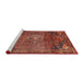 Sideview of Machine Washable Traditional Rust Pink Rug, wshtr2886