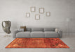 Machine Washable Persian Orange Traditional Area Rugs in a Living Room, wshtr2886org