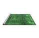 Sideview of Machine Washable Persian Emerald Green Traditional Area Rugs, wshtr2886emgrn