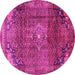 Round Persian Pink Traditional Rug, tr2886pnk