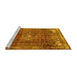 Sideview of Machine Washable Persian Yellow Traditional Rug, wshtr2886yw