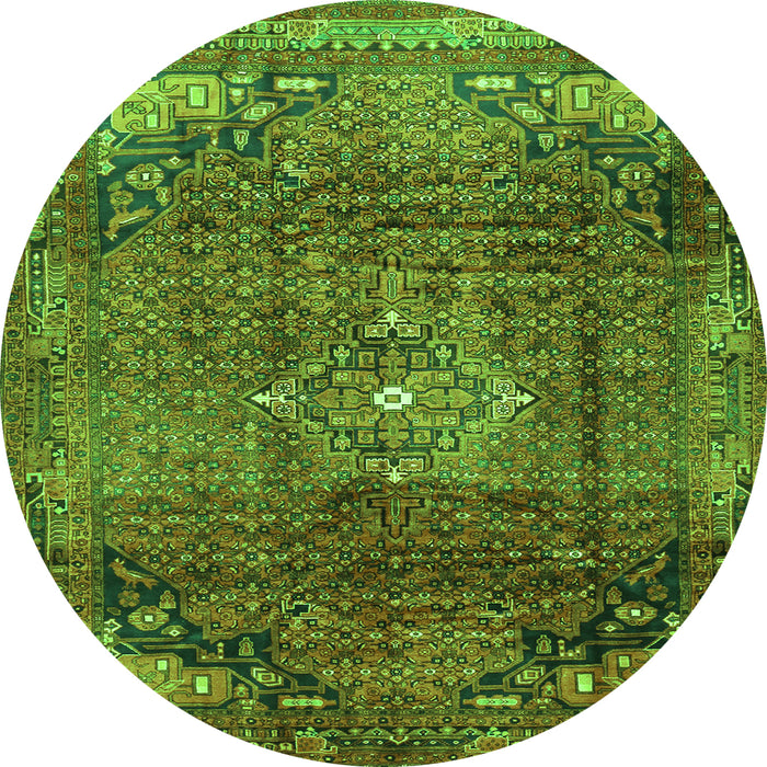 Square Persian Green Traditional Rug, tr2886grn