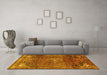 Machine Washable Persian Yellow Traditional Rug in a Living Room, wshtr2886yw