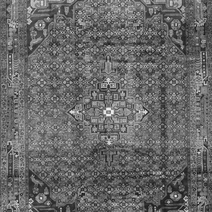 Serging Thickness of Machine Washable Persian Gray Traditional Rug, wshtr2886gry