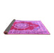 Sideview of Medallion Purple Traditional Rug, tr2887pur