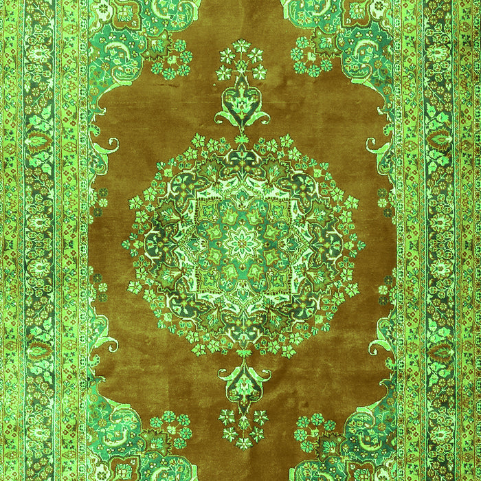 Medallion Green Traditional Rug, tr2887grn