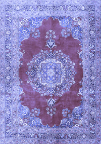 Medallion Blue Traditional Rug, tr2887blu