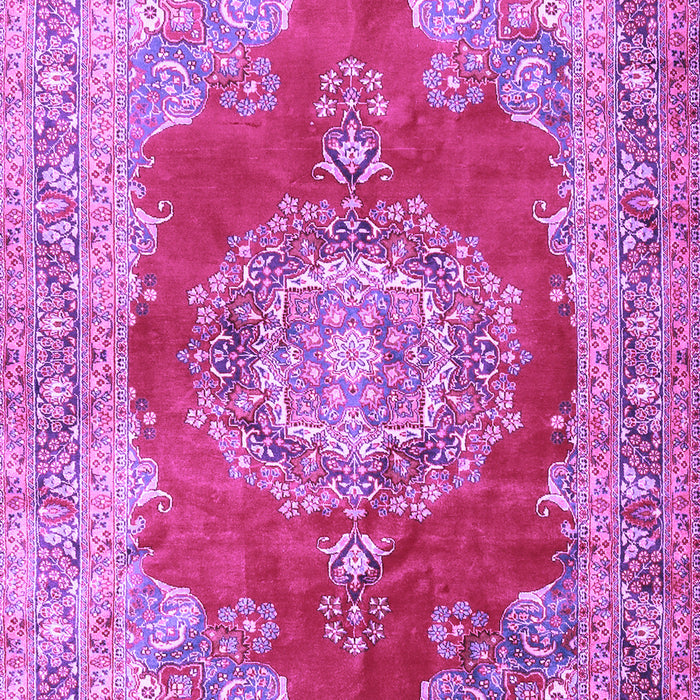 Machine Washable Medallion Purple Traditional Area Rugs, wshtr2887pur