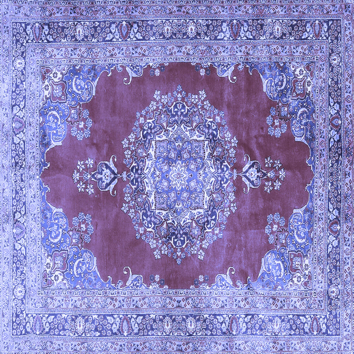 Square Medallion Blue Traditional Rug, tr2887blu