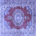 Square Medallion Blue Traditional Rug, tr2887blu