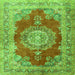 Serging Thickness of Medallion Green Traditional Rug, tr2887grn