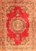 Serging Thickness of Machine Washable Medallion Orange Traditional Area Rugs, wshtr2887org