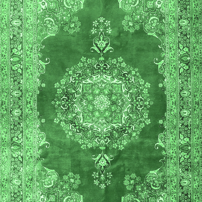 Medallion Emerald Green Traditional Rug, tr2887emgrn