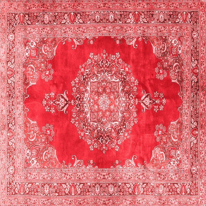 Machine Washable Medallion Red Traditional Rug, wshtr2887red