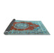 Sideview of Medallion Light Blue Traditional Rug, tr2887lblu