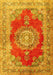 Medallion Yellow Traditional Rug, tr2887yw